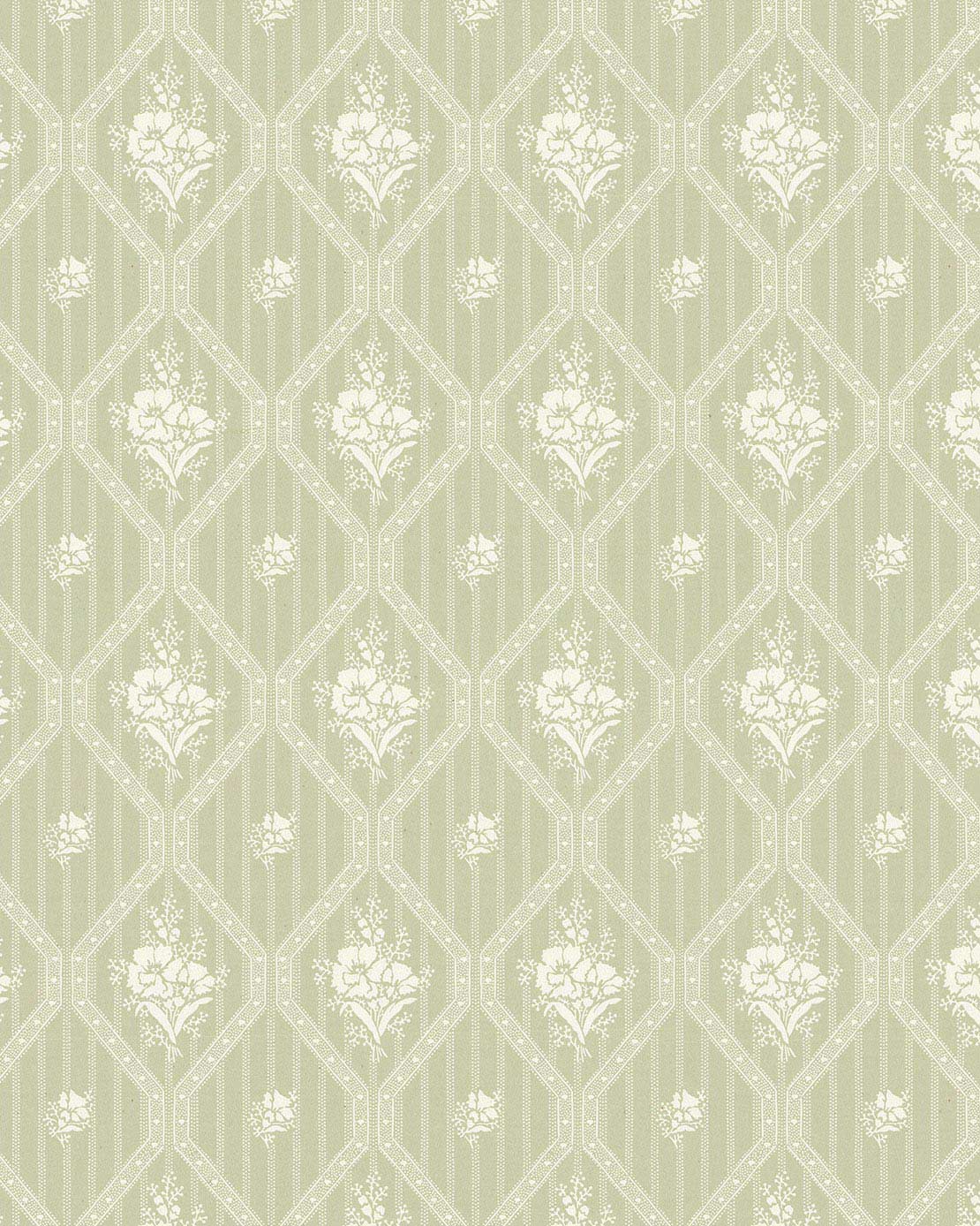 Lim & Handtryck Wallpaper Blue Cornflower Green/White - Perfect for Living Room, Bedroom & Home Decor