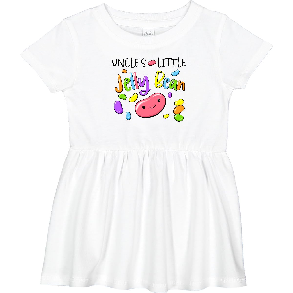 Inktastic Uncle's Little Jellybean Cute Easter Candy Infant Dress - Adorable Baby Girl Outfit for Easter Sunday, Spring Photoshoot & Family Gatherings