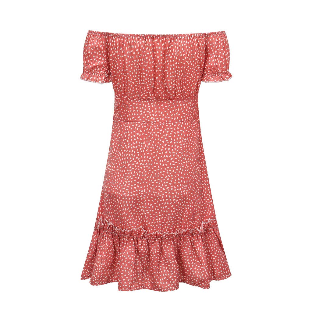 HHmei Women's Summer Sleeveless Off Shoulder Dress - Casual Above Knee Party Sundress for Beach, Vacation & Outdoor Events