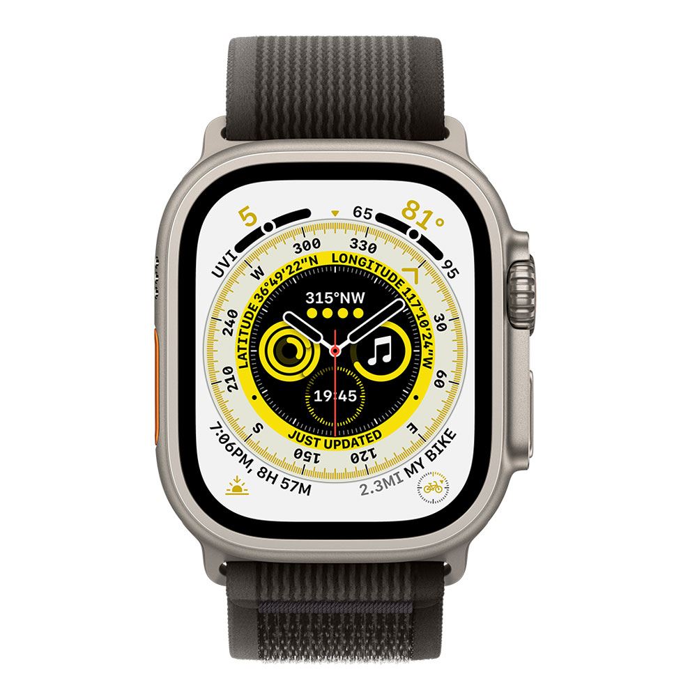 Apple Watch Ultra 49mm GPS + Cellular Titanium Smartwatch with Black/Gray Trail Loop (MQF53LL/A) - Perfect for Outdoor Adventures, Fitness Tracking & Daily Wear