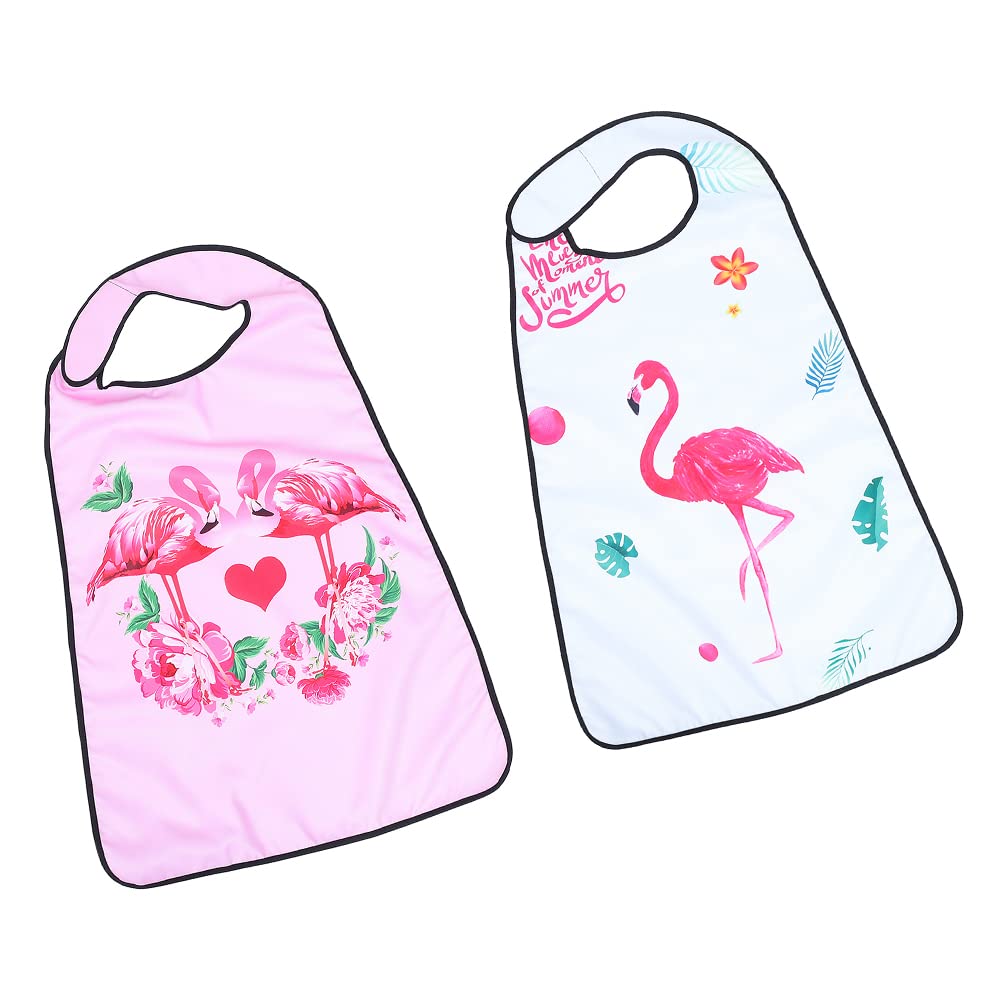 Healifty 2-Pack Adult Bibs for Eating - Waterproof Drool Bibs & Pinafores for Elderly, Disabled & Messy Eaters - Perfect for Dining, Nursing Homes & Mealtime Assistance