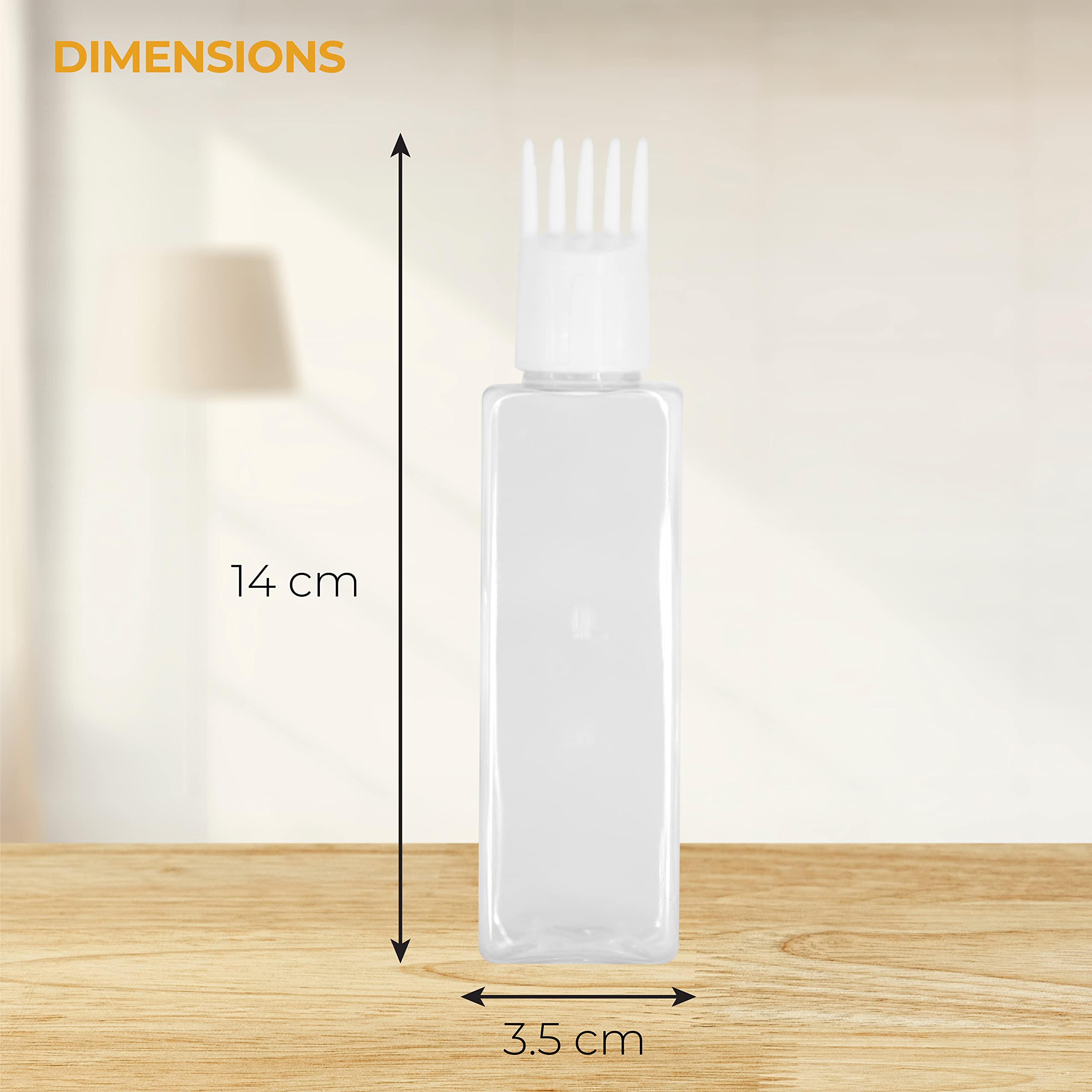 Refillable Empty Hair Root Comb Applicator Bottle 100ml - Pack of 3 | White Rectangular Container for Hair Oil, Shampoo & Medicine Application | Perfect for Salon, Home Hair Care & Travel Use
