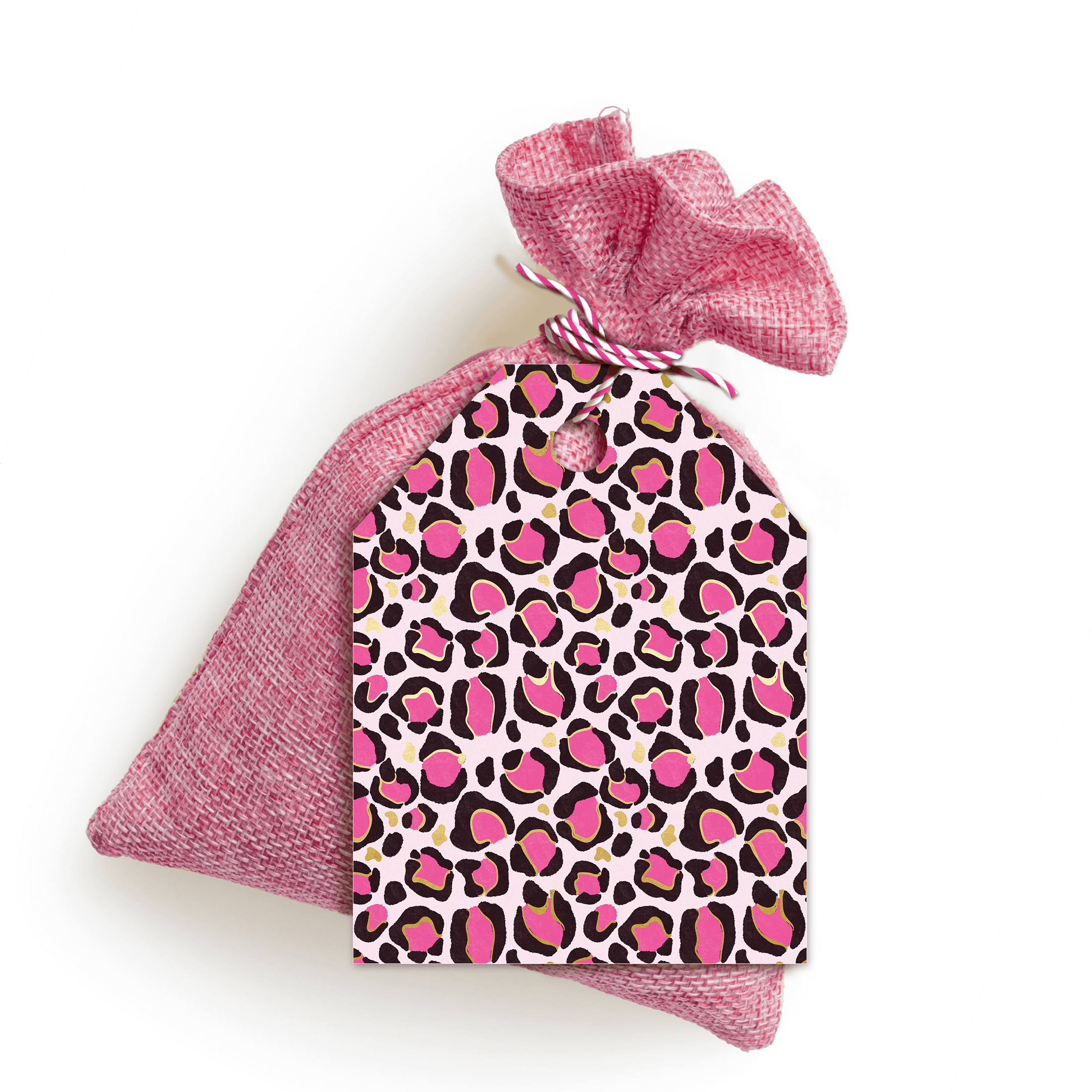 Pink Leopard Print Gift Tags - 50 Pack Adhesive Labels for Birthday, Christmas, Wedding & Party Favors - Perfect for DIY Gifts, Scrapbooking & Craft Projects