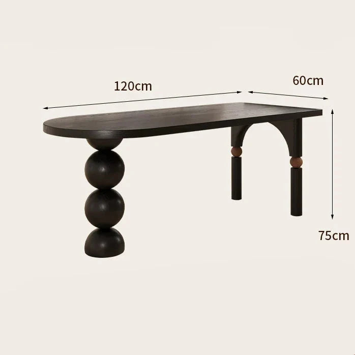 Semicircle Wooden Island Dining Table - Solid Wood Kitchen Counter Table for Small Spaces - Perfect for Breakfast Nook, Apartment Dining & Kitchen Island Extension