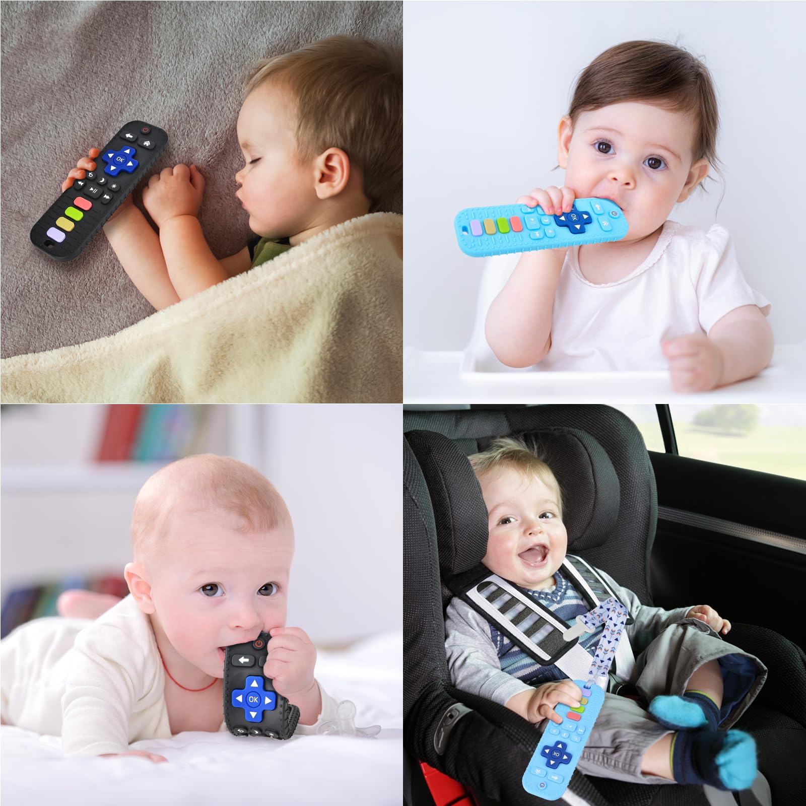 BPA-Free Baby Silicone Teething Toys - TV Remote Shaped Teether for Infants 3-18 Months | Soothing Chew Toy for Boys & Girls | Freezer Safe for Extra Relief | Perfect for Home, Travel & Daycare Use
