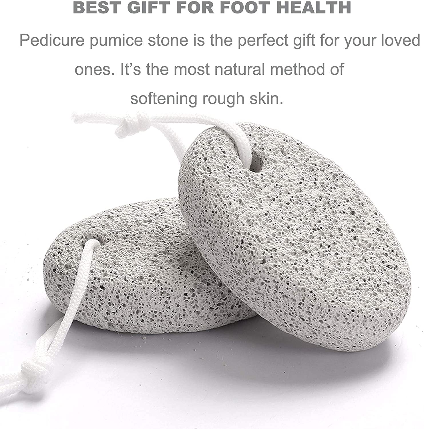 Natural Foot Pumice Stone for Callus Removal - 2 Pack Lava Pedicure Tools for Hard Skin on Feet & Hands - Perfect for Home Spa, Pedicures & Soft Smooth Skin Care