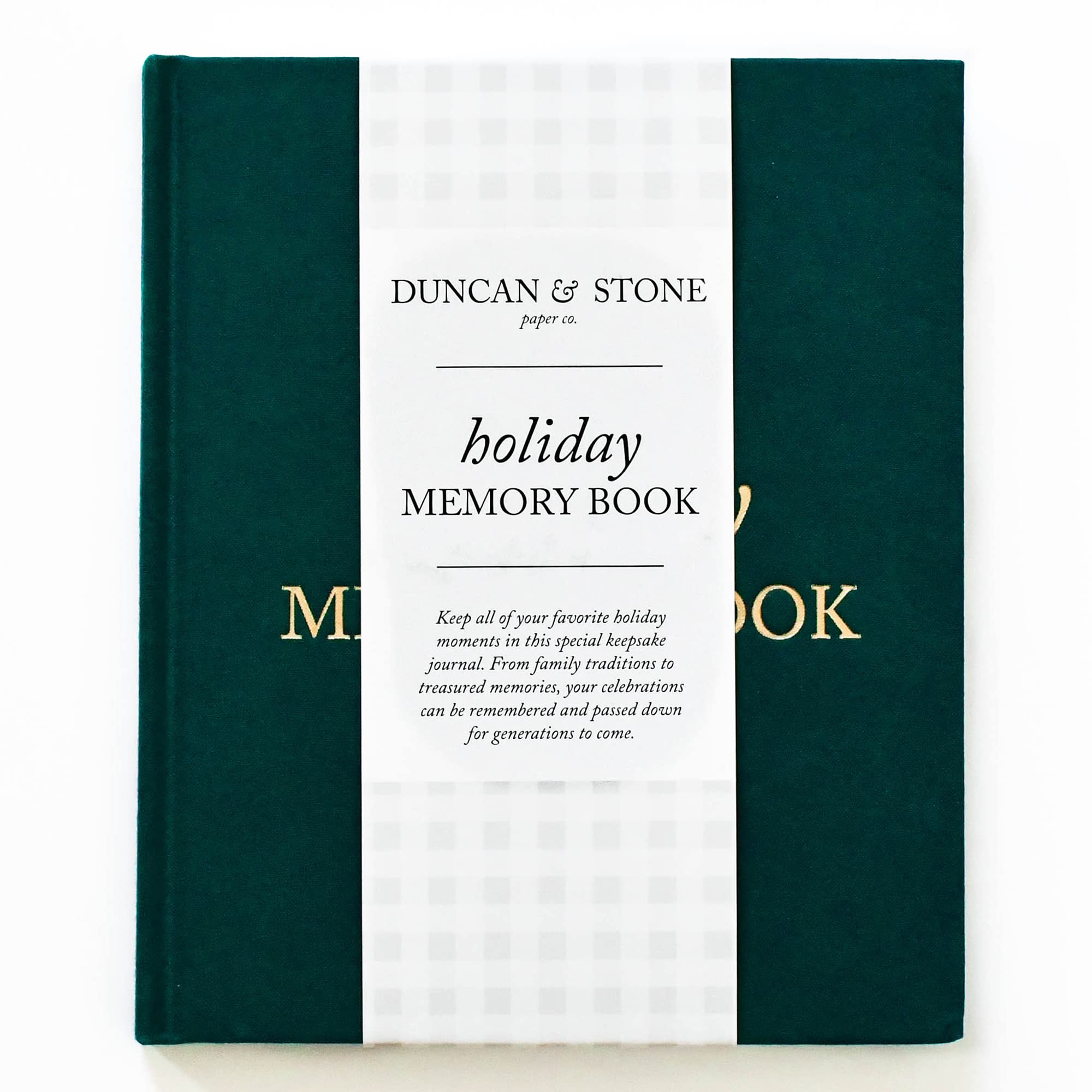 Duncan & Stone Emerald Holiday Memory Book - Family Photo Scrapbook Album for Thanksgiving & Seasonal Traditions | Keepsake Journal for Important Records | Perfect for Preserving Family Memories & Holiday Moments
