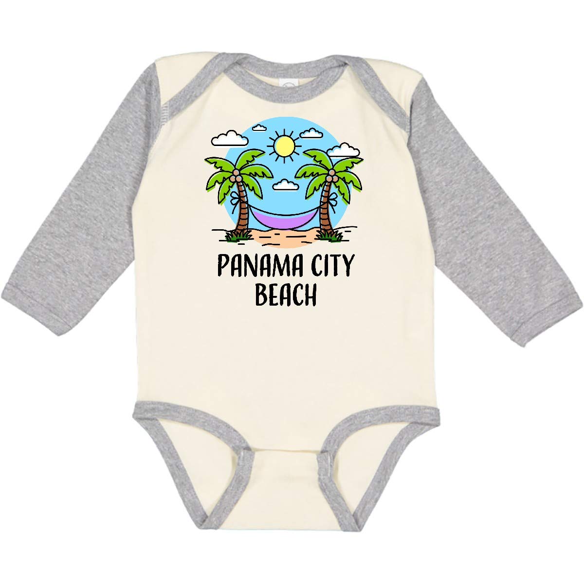 Inktastic Summer Vacation in Panama City Beach Long Sleeve Baby Bodysuit - Soft Cotton Creeper for Boys & Girls - Perfect for Beach Trips, Family Photos & Casual Outings