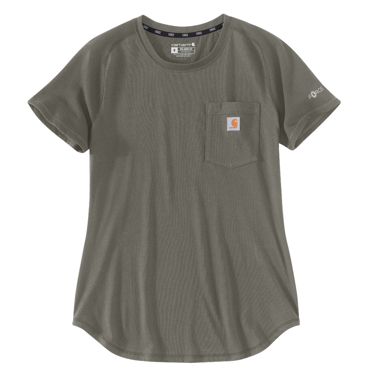 Carhartt Women's Force® Relaxed Fit Midweight Pocket T-Shirt - Comfortable Workwear for Women - Perfect for Construction, Farming & Outdoor Activities