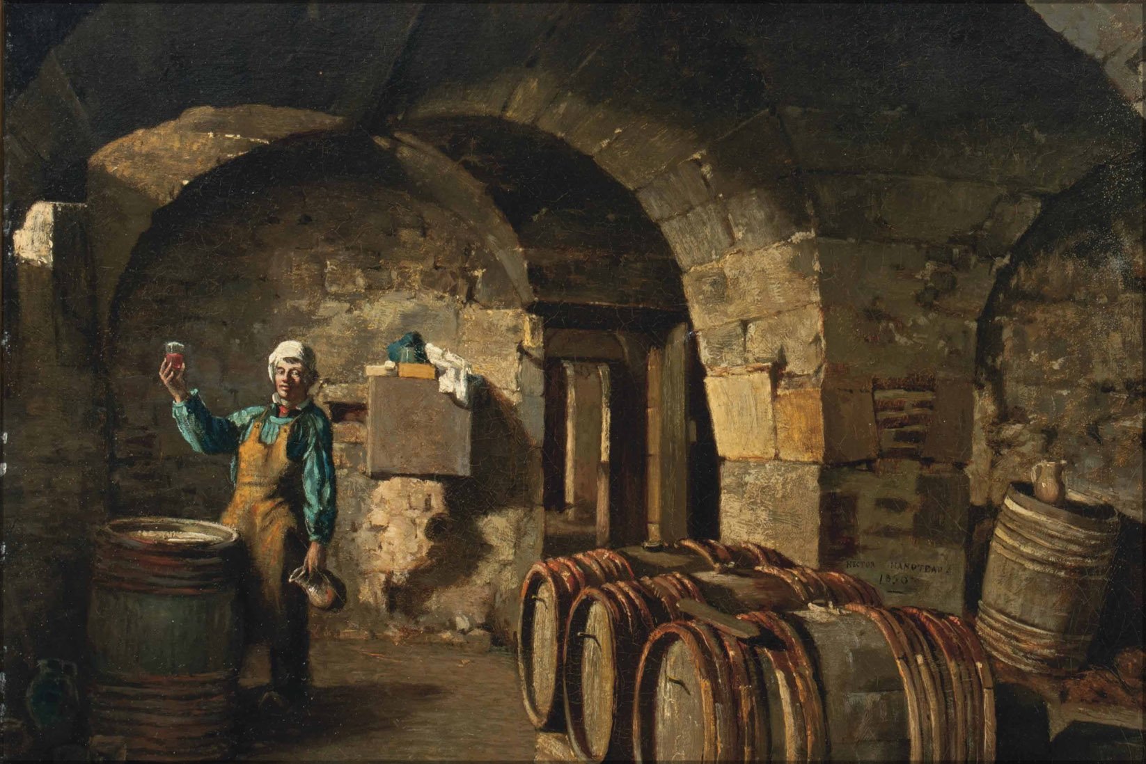 24x36 Inch Vintage Wine Maker Art Print - Hector Hanoteau 1850 Reproduction Poster for Home Decor, Bar, Restaurant & Office Wall Art