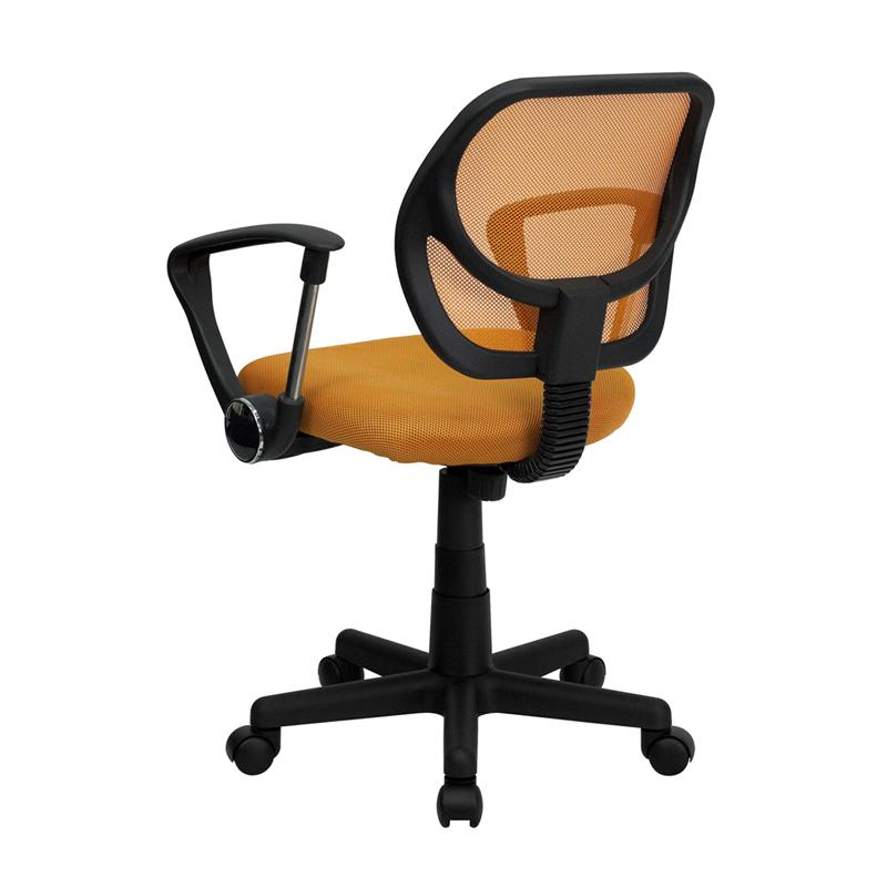 FLASH Neri Kids Low Back Black Mesh Swivel Task Office Chair with Curved Square Back and Arms - Ergonomic Study Chair for Children, Perfect for Homework, Online Classes & Gaming Desks
