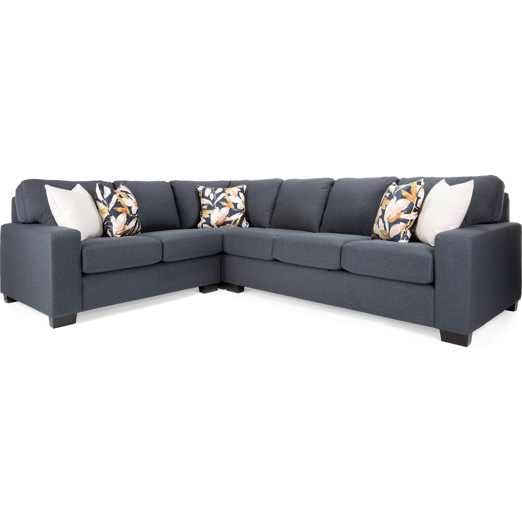 Alessandra 3-Piece Sectional Sofa Set in Bionic Navy Blue - Modern Living Room Furniture for Small Spaces & Apartments
