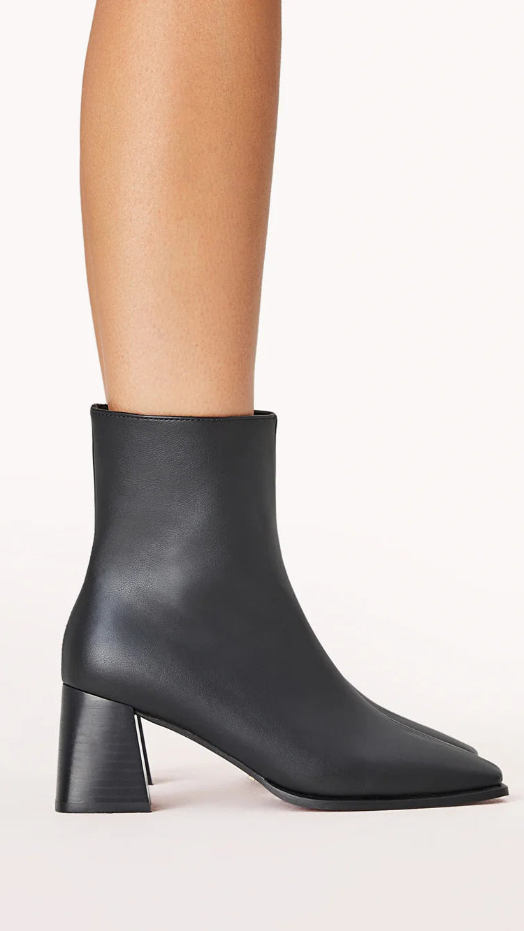 Alania Black Leather Ankle Boots for Women - Stylish & Comfortable Footwear for Casual Outings & Office Wear
