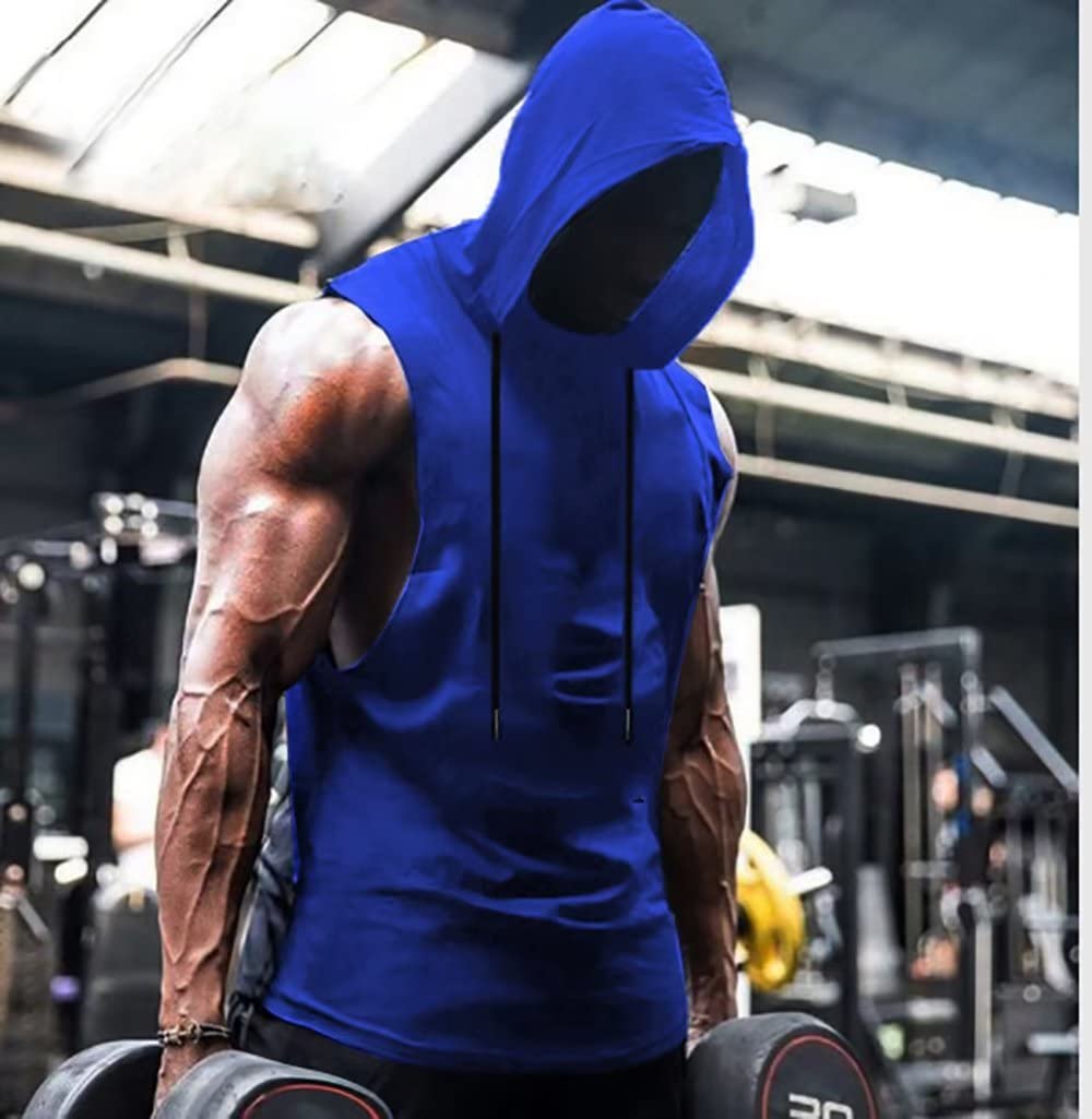 Babioboa Men's Workout Hooded Tank Top - Sleeveless Gym Hoodie for Bodybuilding & Training - Breathable Muscle Shirt for Fitness, Running & Outdoor Sports