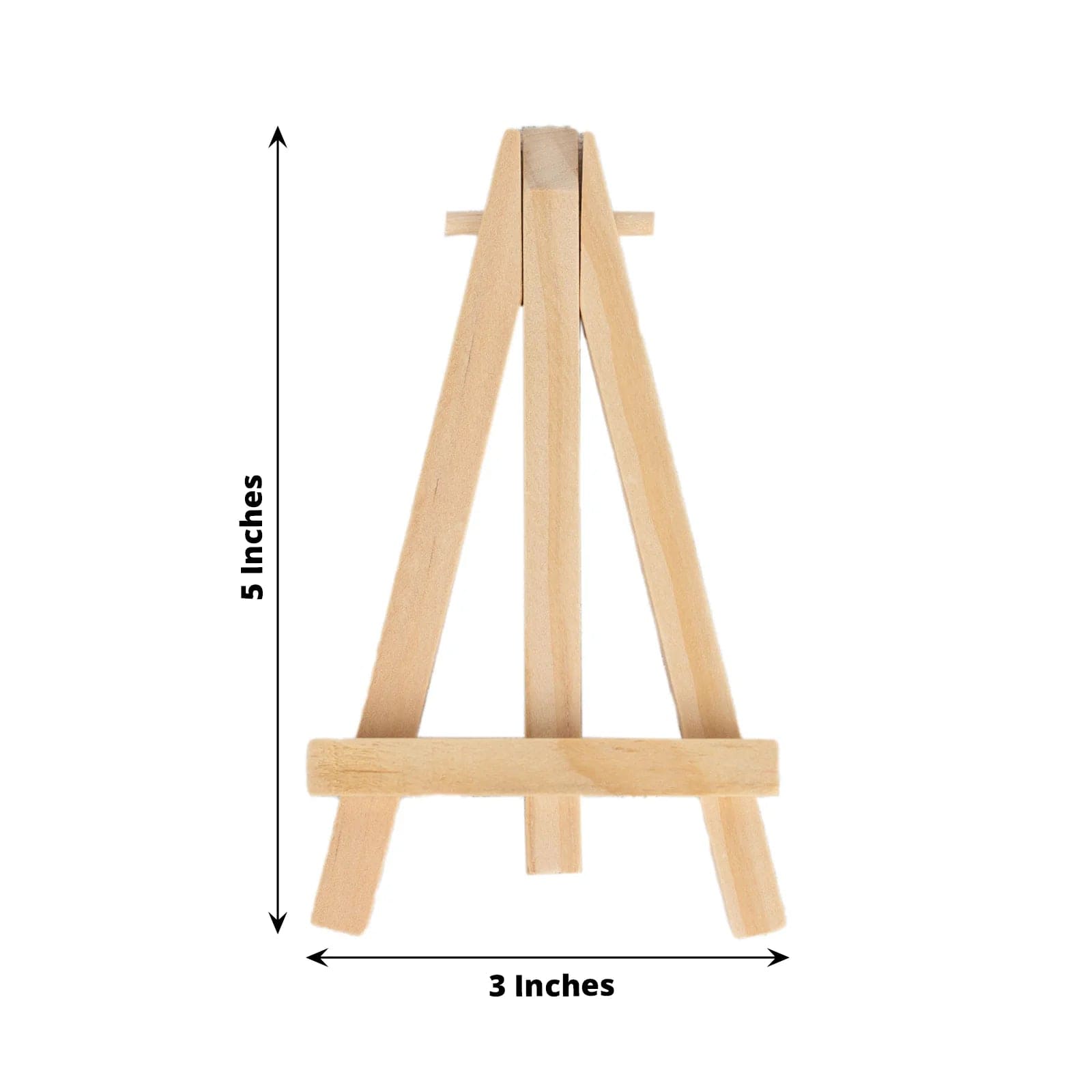 10 Natural Wooden Mini Easel Place Card Holders - Wedding Table Number Stands for Reception, Party, and Event Decor