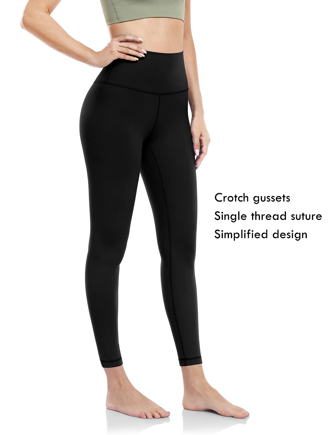 HeyNuts Women's High Waisted Compression Leggings - 7/8 Length Workout & Yoga Pants with Tummy Control (25