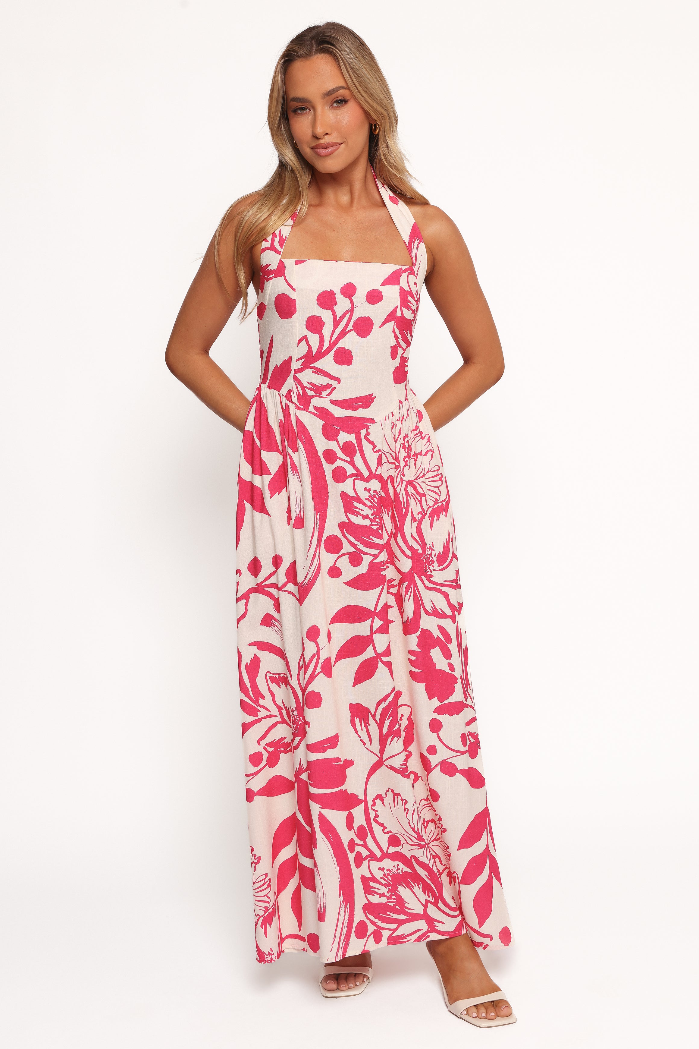 Kiera Midi Dress - Elegant Floral Print Summer Dress for Women | Perfect for Beach Vacations, Date Nights & Outdoor Parties