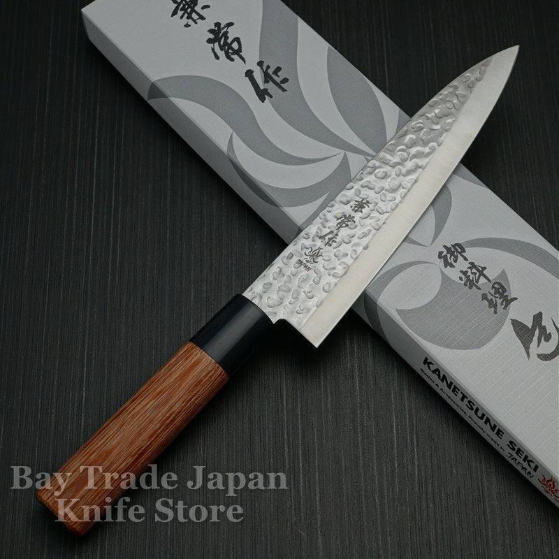 Premium Kanetsune Seki Hammered Finish DSR 1K6 Chef Knife 180mm - Japanese High Carbon Steel Kitchen Knife for Professional Chefs & Home Cooking - Perfect for Slicing, Dicing & Meat Preparation