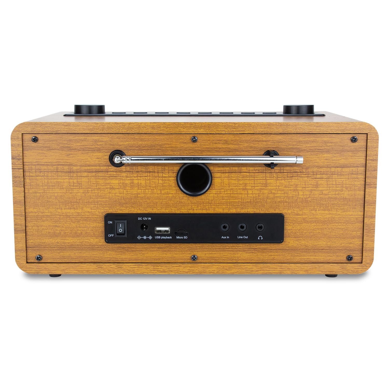 Ocean Digital WR-860 FM/Wi-Fi Internet Radio with Stereo Speakers - Alarm Clock, Sleep Timer, Aux Input & Line Out - 2.4