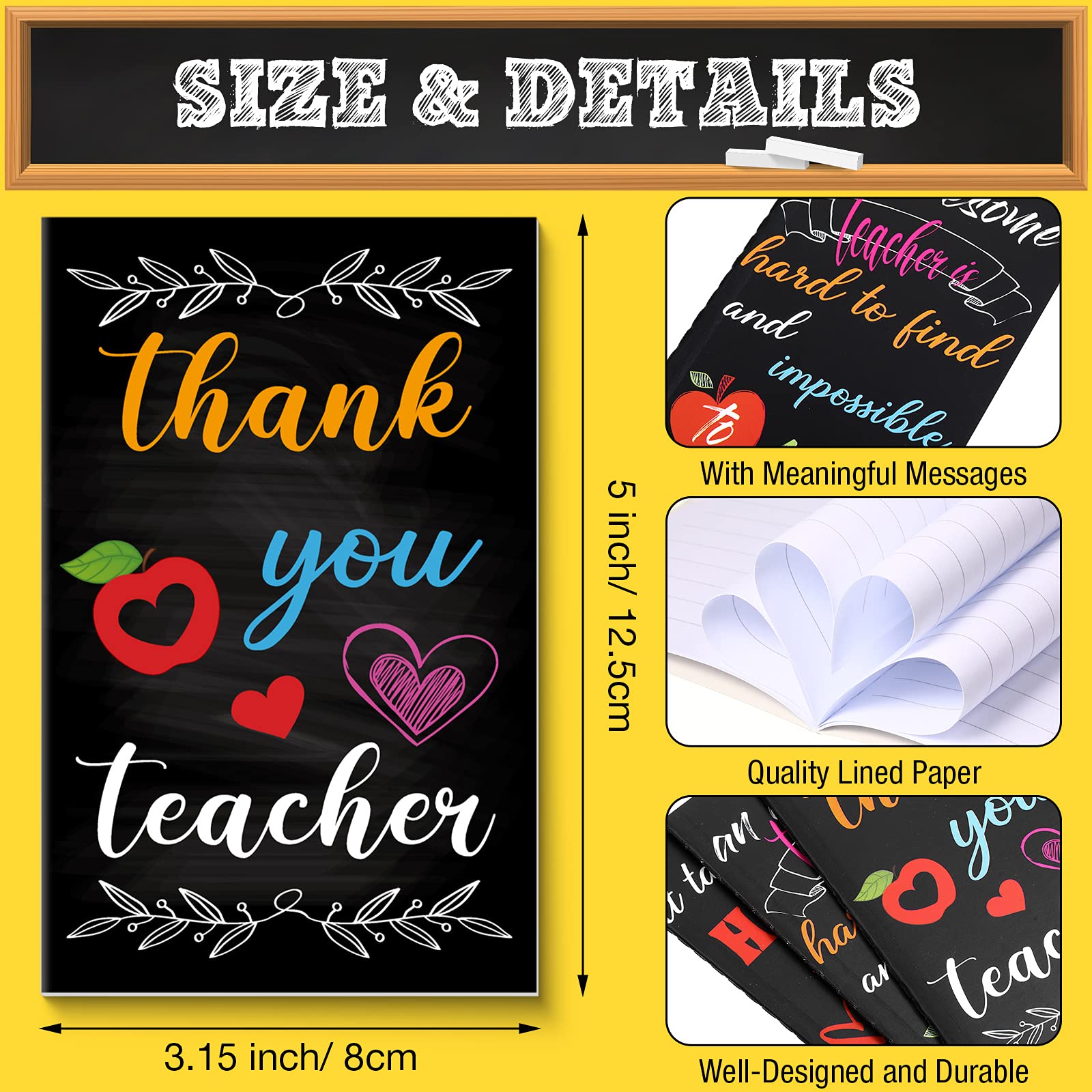Teacher Gift Set - Inspirational Notepads & Keychains for Women | Birthday, Graduation, Teacher's Day