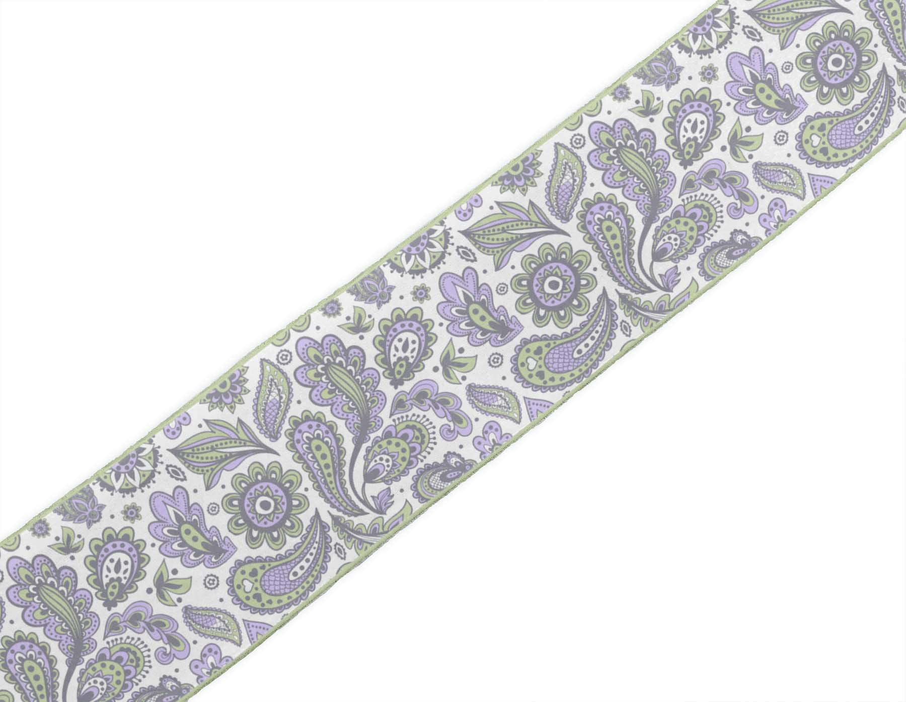White Leaves & Floral Artistic Printed Velvet Ribbon Trim - 9 Yards x 3 Inches Wide for Sewing, Crafts, DIY Accessories - Perfect for Gift Wrapping, Home Decor, and Fashion Embellishments