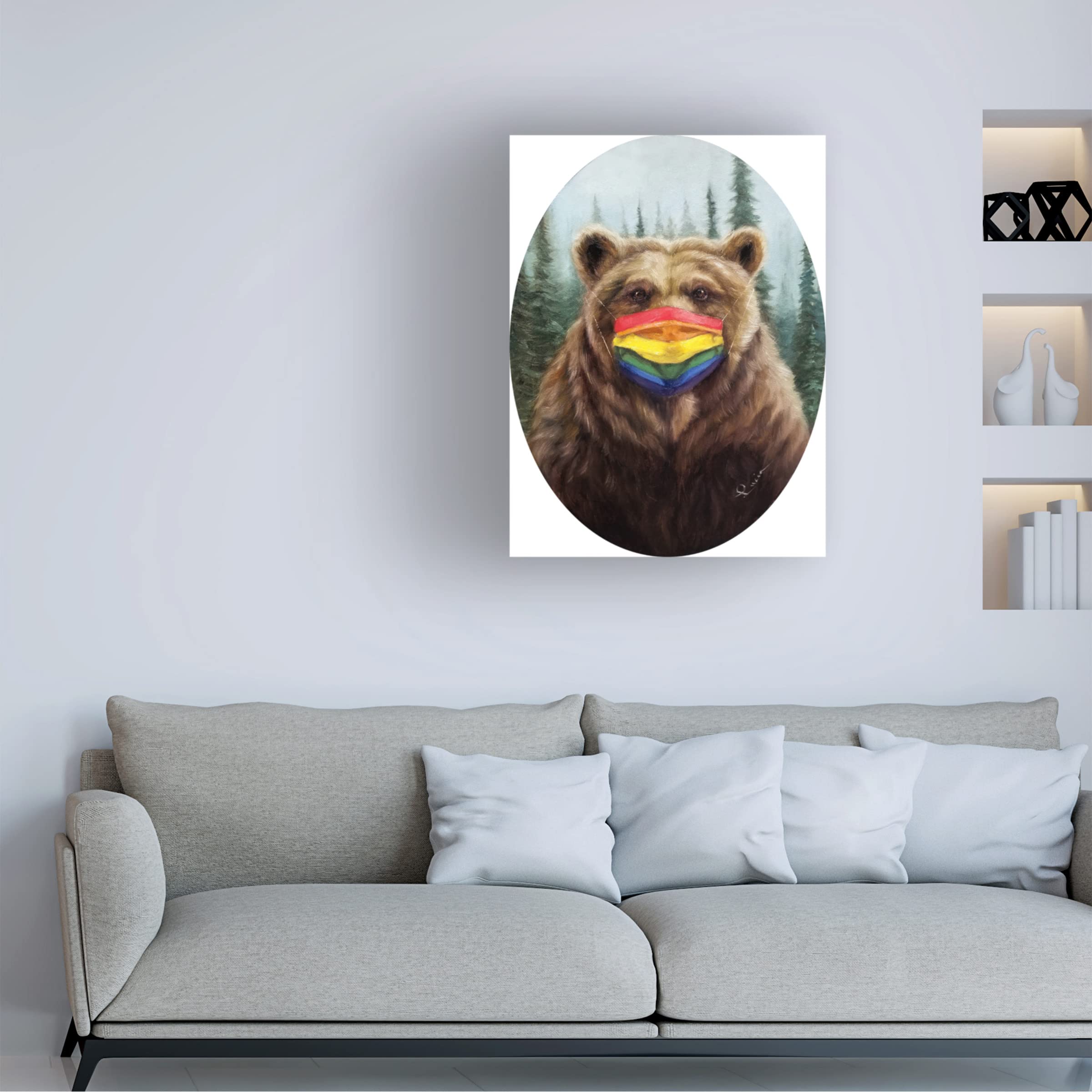 Bear Pride Canvas Art Print by Lucia Heffernan - Wildlife Animal Wall Decor for Living Room, Bedroom & Office - Trademark Fine Art Collection