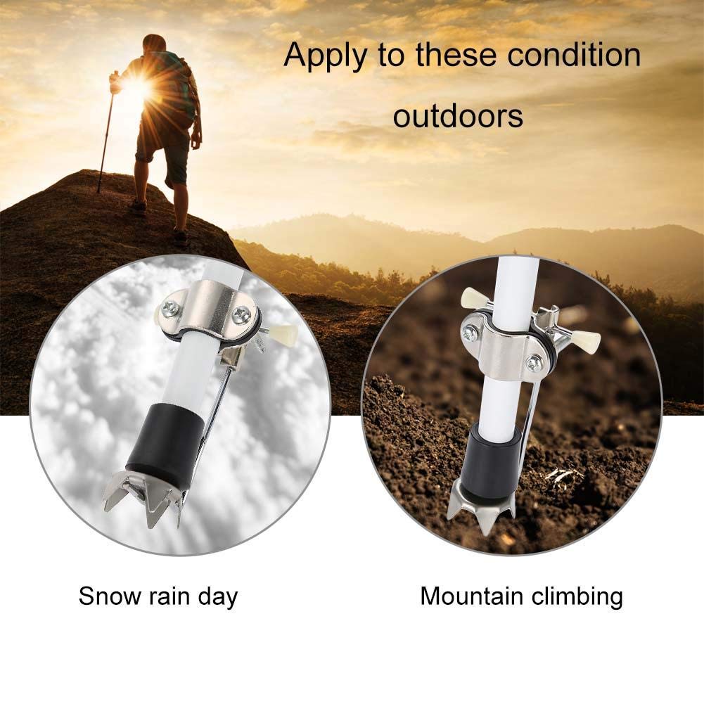 Retractable Ice Cane Tips - Non-Slip Grip for Walking Canes, Trekking Poles, Crutches & Mobility Aids - Perfect for Winter Safety on Snow & Ice