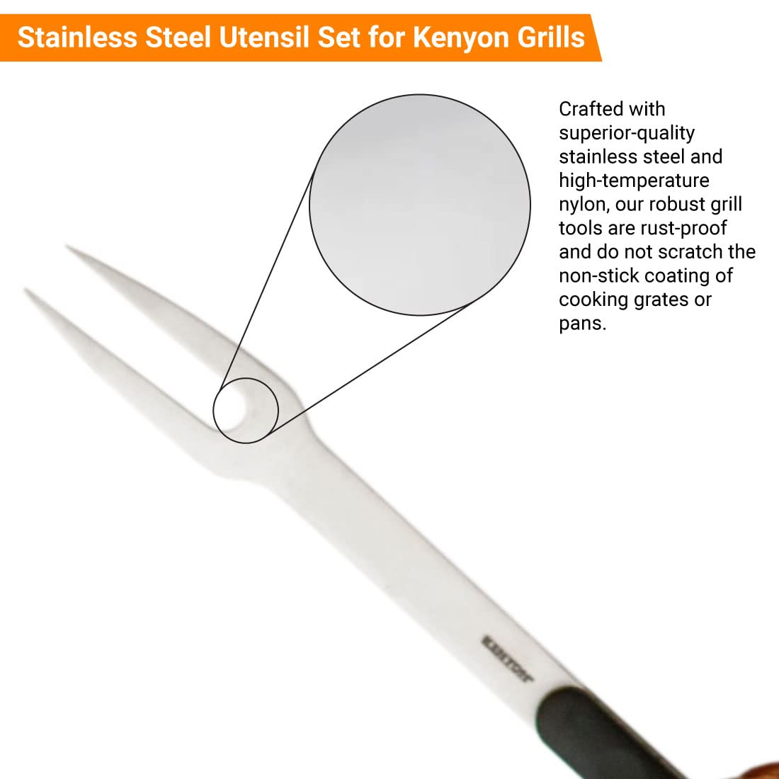 Premium Stainless Steel 4-Piece Grill Utensil Set - Grill Fork, Tongs, Spatula & Basting Brush with Removable Soft-Grip Handles & Smart Canvas Bag - Easy to Clean BBQ Tools for Outdoor Cooking, Backyard Grilling & Camping Trips