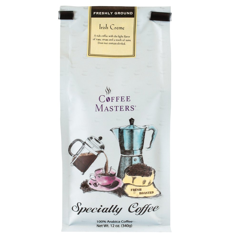 Irish Cream Flavored Ground Coffee - 12oz Bags (Pack of 4) | Premium Gourmet Coffee for Home Brewing, Office Use & Gift Giving | Rich & Smooth Taste Perfect for Morning Boost, Afternoon Break & Evening Relaxation