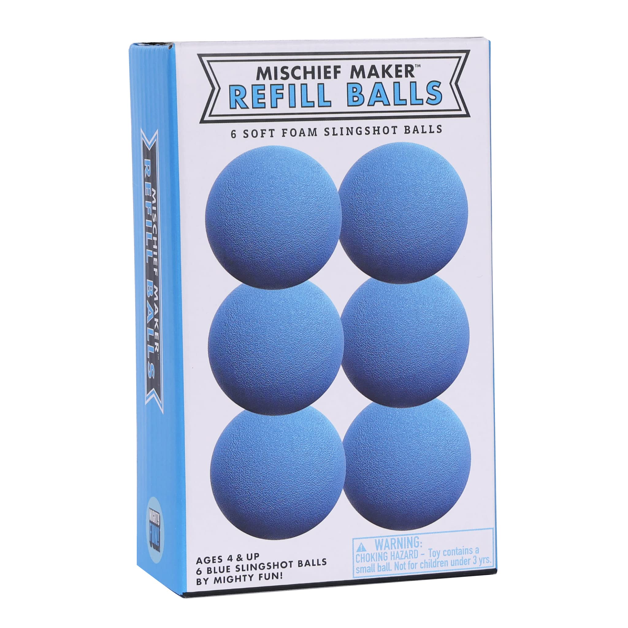 Mischief Maker® Toy Slingshot Foam Balls Refill Pack - 100 Soft EVA Foam Balls for Kids Sling Shot Games - Safe Indoor & Outdoor Play - Bright Blue Replacement Ammo for Fun Family Activities