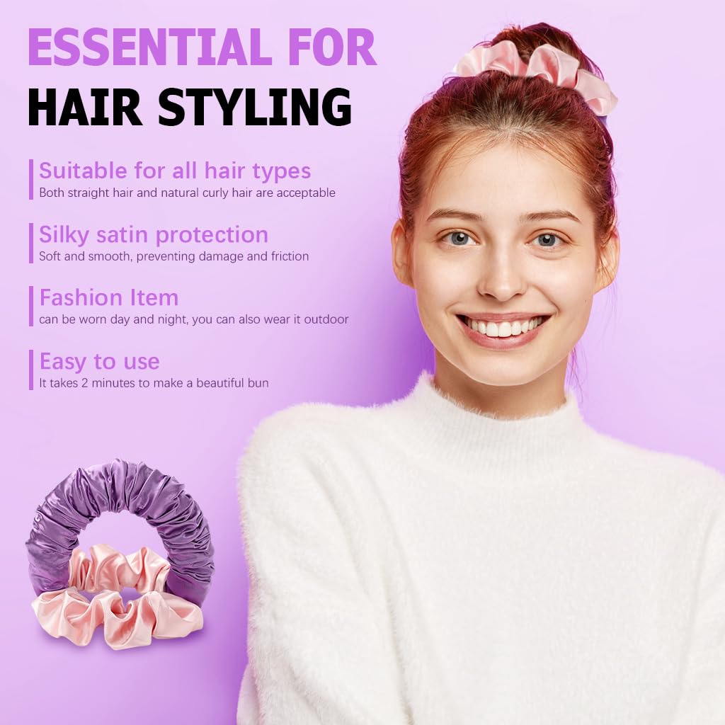 MAYCREATE® Heatless Hair Curler Set - No Heat Curling Scrunchie & Headband for Overnight Curls | Soft Sleep Hair Rollers for Women with Long Thick Hair | Perfect for Bedtime Styling & Damage-Free Waves