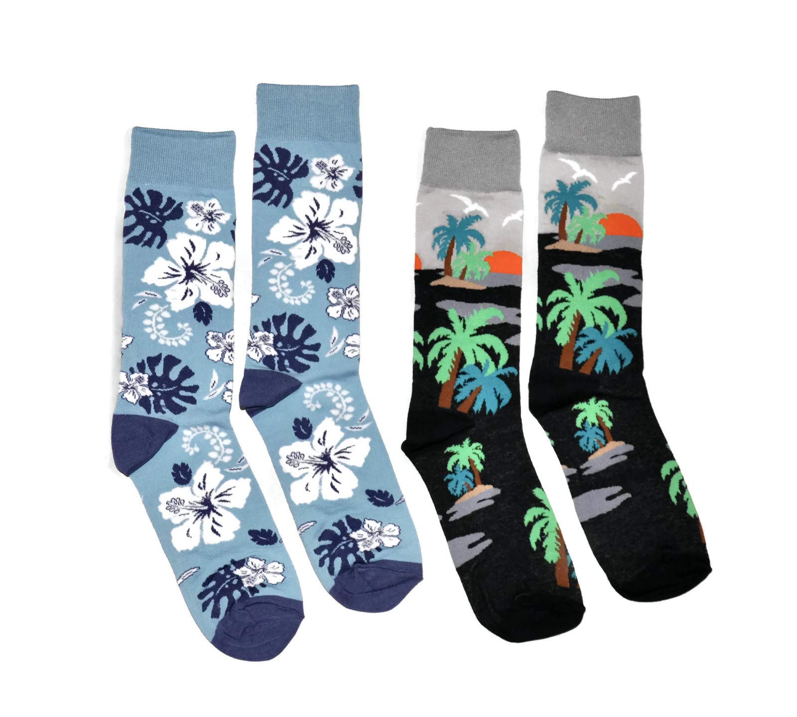 Fun Novelty Crew Socks for Men - 2 Pairs Pack - Perfect for Gifts, Parties & Casual Wear