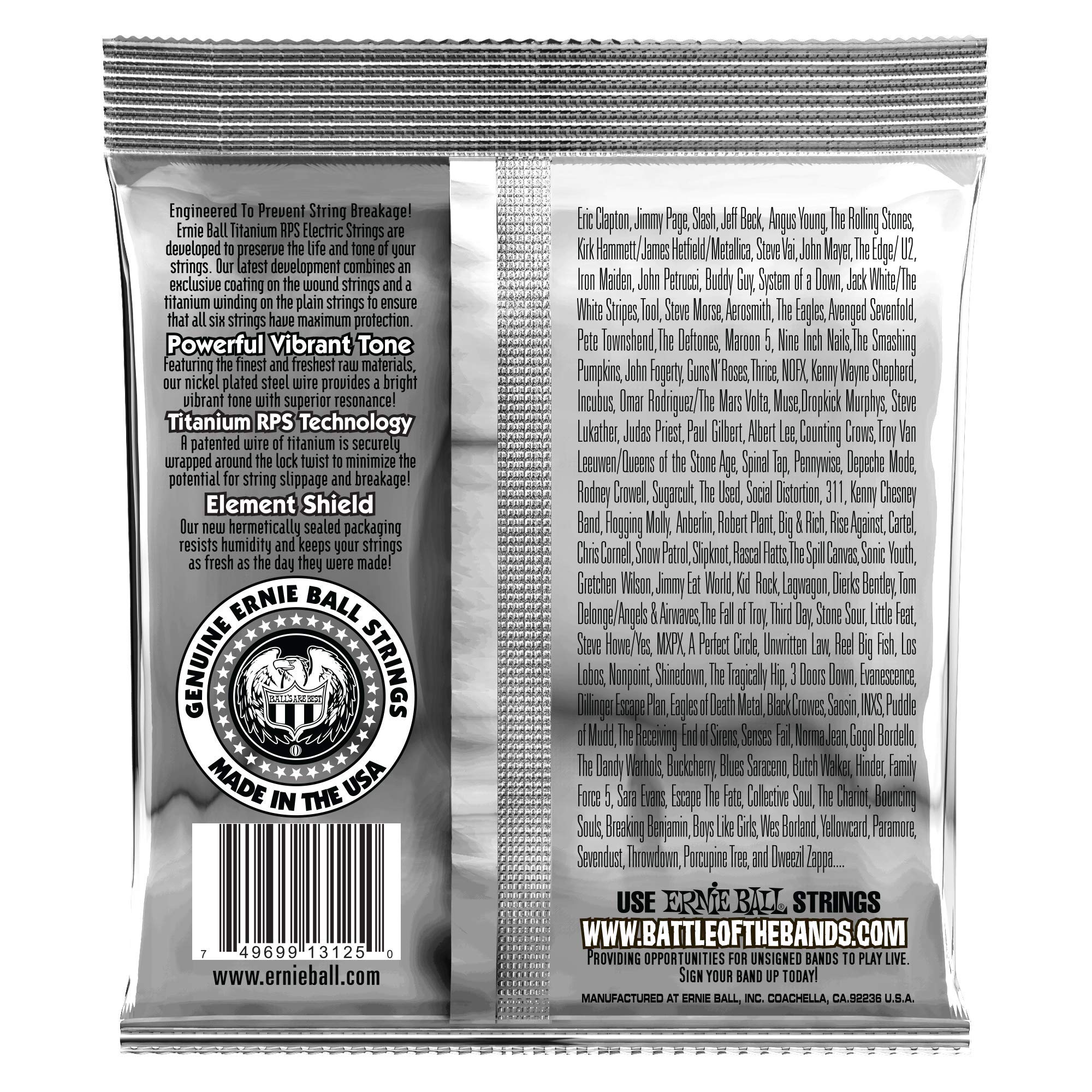Ernie Ball Extra Slinky Coated Titanium Electric Guitar Strings 8-38 Gauge (P03125) - Premium Coated Strings for Smooth Playability & Extended Tone Life - Perfect for Rock, Blues & Studio Recording