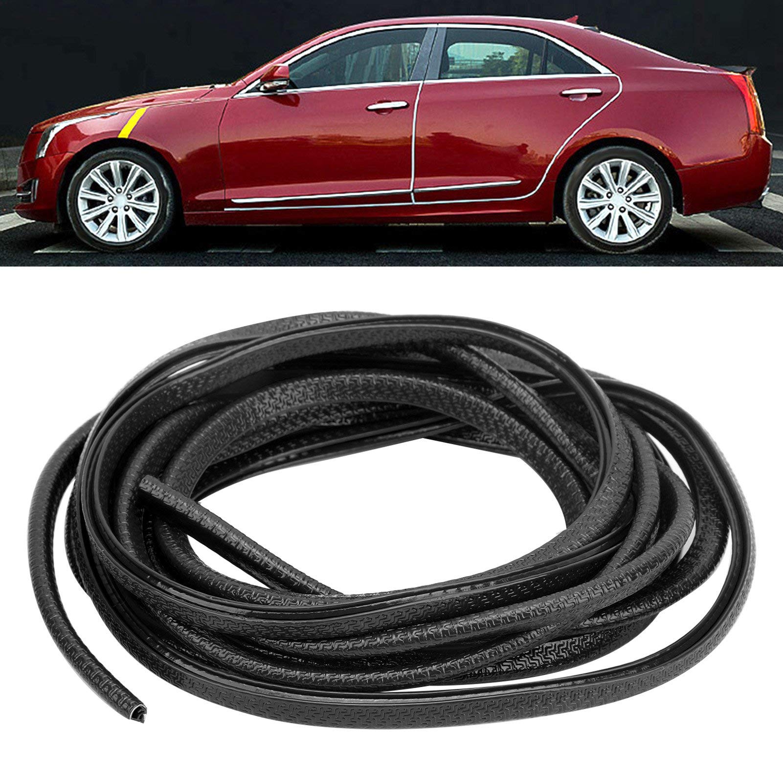 Ciciglow Universal Car Door Edge Protector - 5m/16.4ft Black Rubber Trim Guard for Vehicle Door Protection | Prevent Scratches & Dents | Perfect for Parking Lots, Garages & Tight Spaces