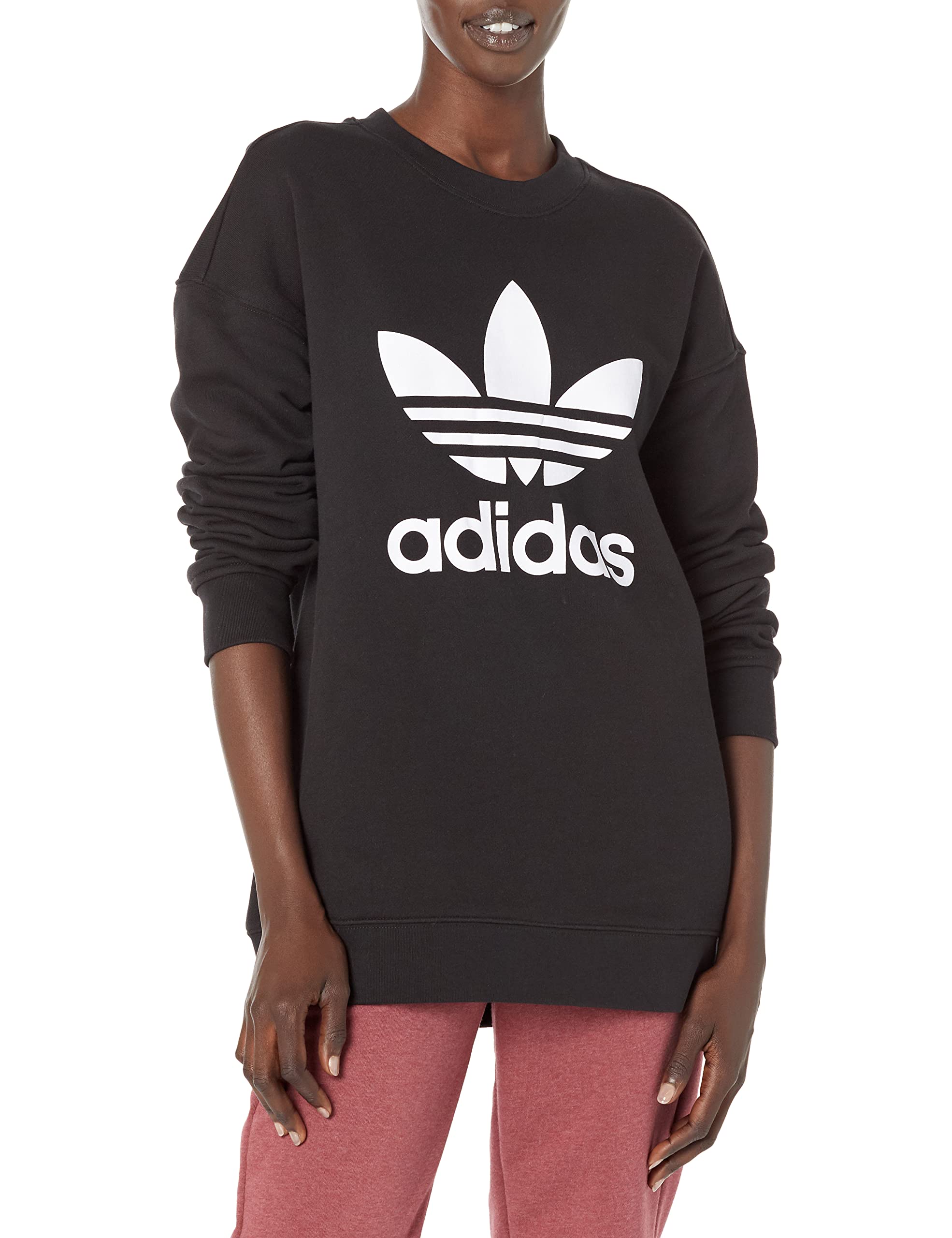 adidas Originals Women's Trefoil Crew Sweatshirt | Casual Pullover Sweater | Comfortable Cotton Blend | Streetwear Fashion for Everyday Wear & Lounge