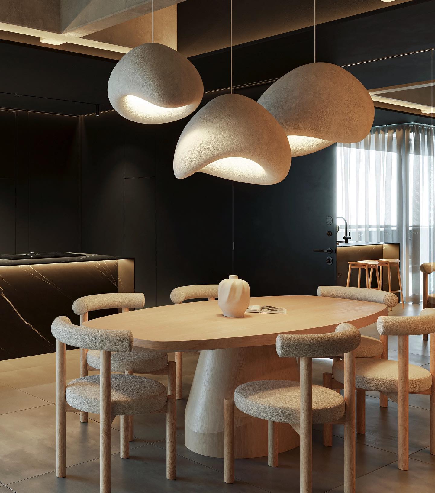 Cloud Pendant Light - Modern B-Shaped Hanging Lamp for Kitchen Island, Dining Room, or Bedroom Lighting