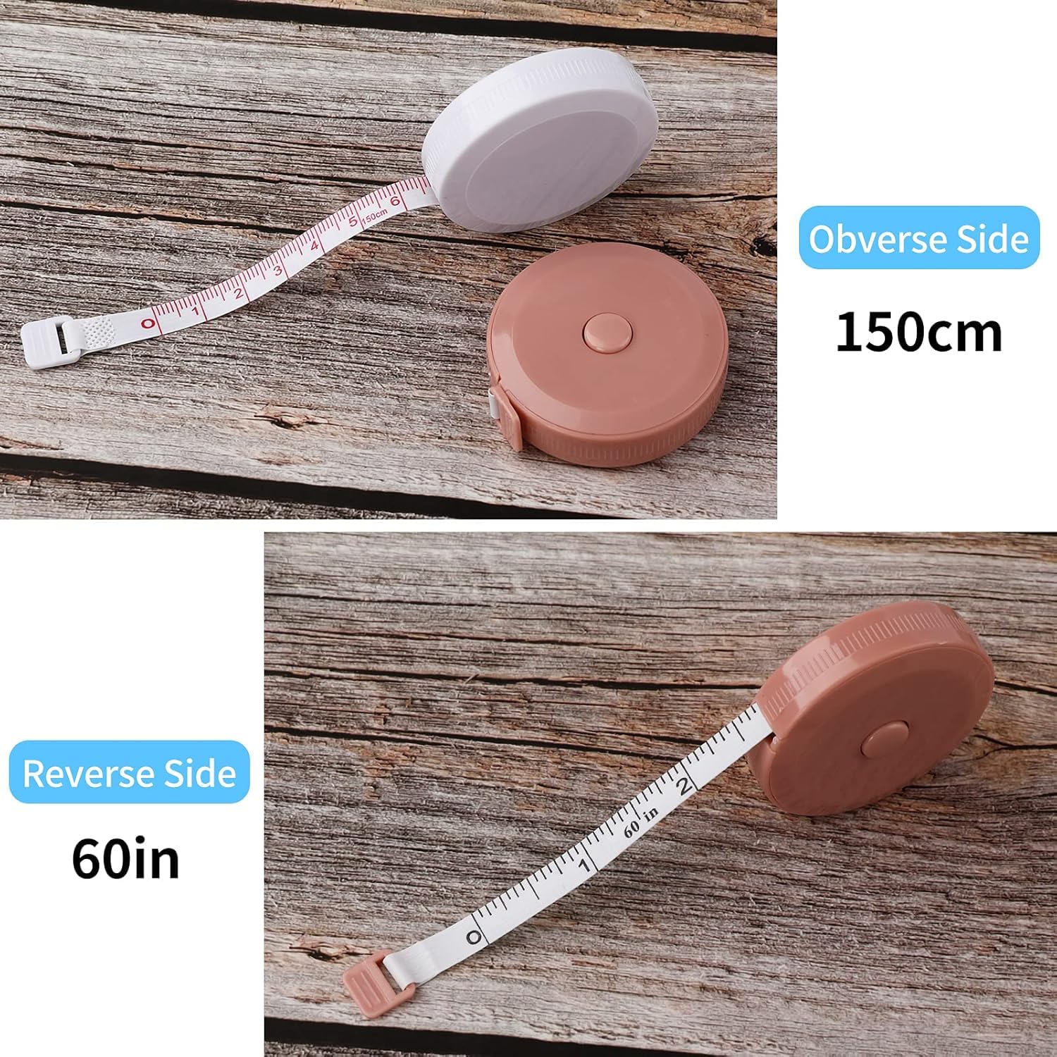 Retractable Dual-Sided Tape Measure 4 Pack - Body & Fabric Measuring Tape for Sewing, Tailoring, Knitting, Crafts & Weight Loss | Accurate Cloth Measurement Tool for DIY Projects & Fitness Tracking