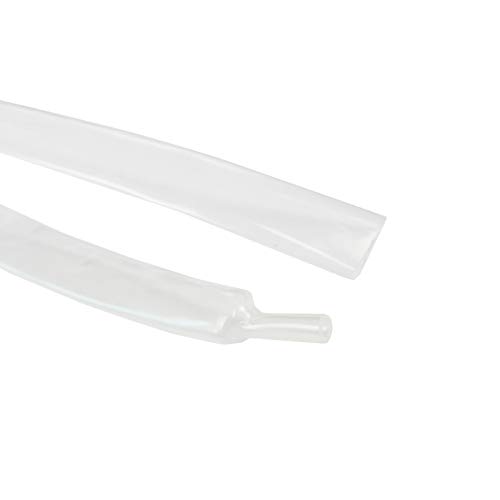 3:1 Heat Shrink Tubing 1/4in (6mm) Diameter - 16ft Dual-Wall Adhesive-Lined Polyolefin Marine Grade Waterproof Tube for Electrical Insulation, Wire Protection & Waterproof Sealing - Clear - Ideal for Marine, Automotive & DIY Electronics Projects