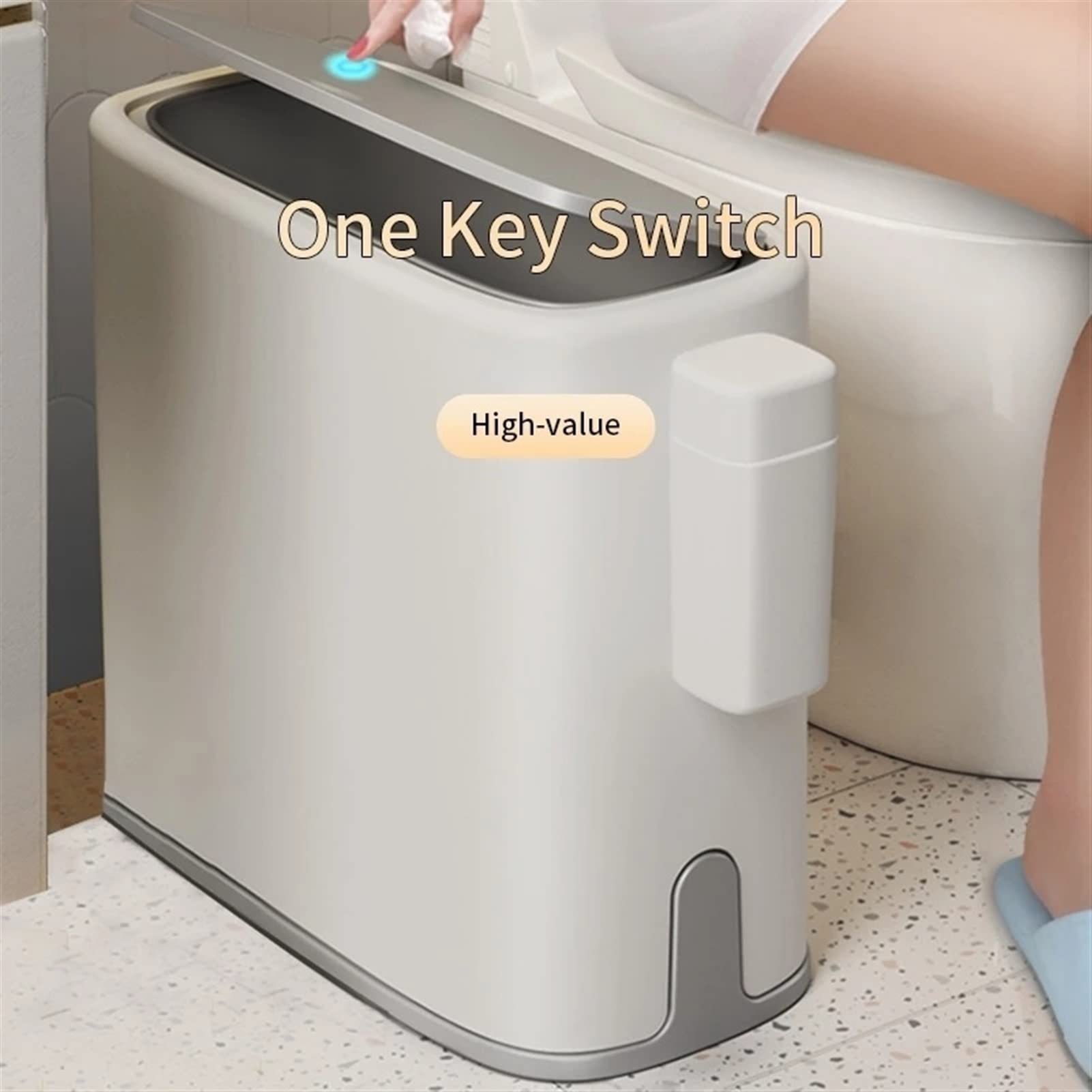 TOMYEUS 13 Gallon Stainless Steel Trash Can with Lid - Double Layer Kitchen & Bathroom Garbage Bin, Narrow Space Design, Odor Control for Home, Office, Dorm Use - Perfect for Under Sink, Pantry & Toilet Areas
