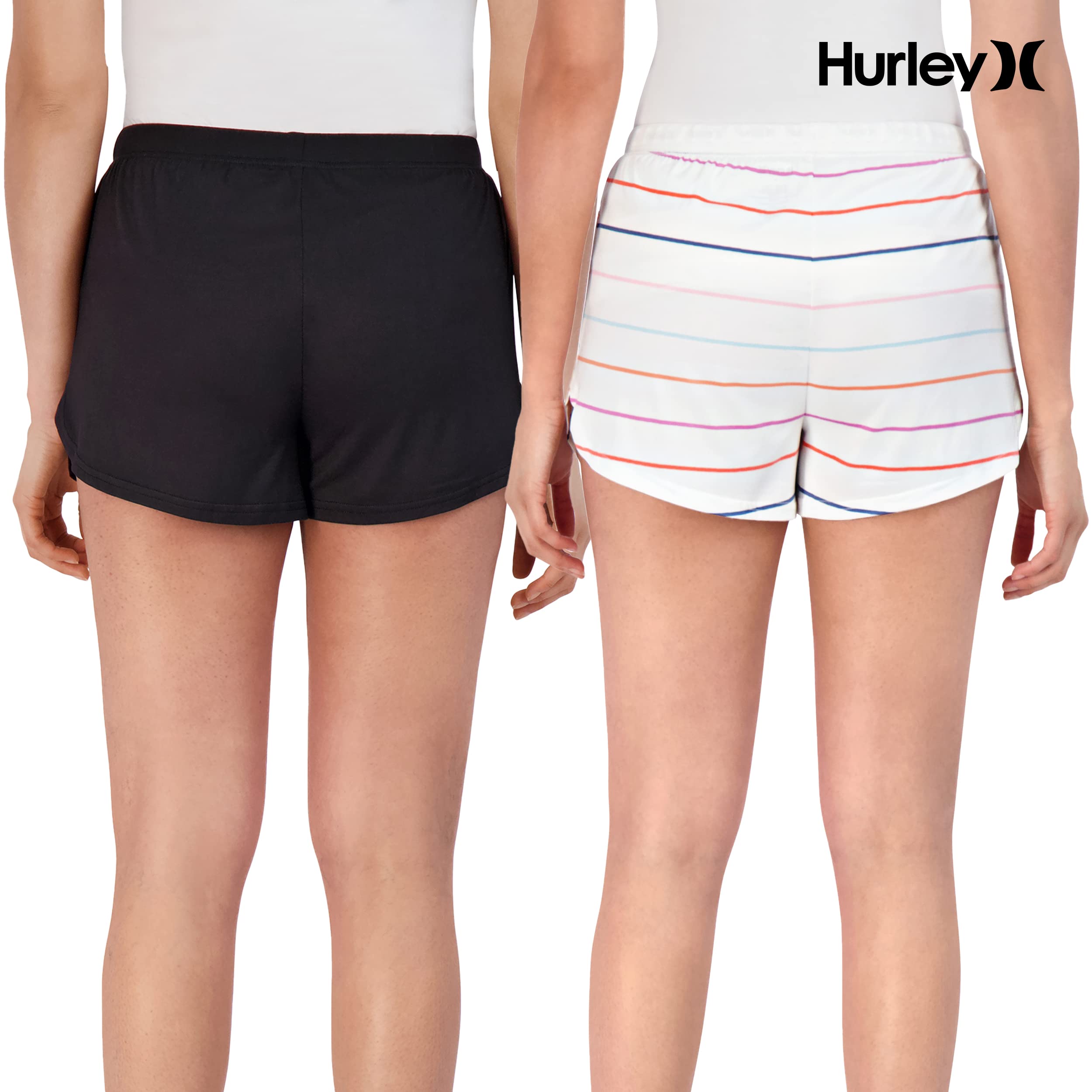 Hurley Women's Pajama Shorts 2-Pack - Soft Lounge Sleep Shorts for Summer, Cute & Comfortable Sleepwear - Perfect for Bedtime, Lounging at Home, and Vacation Getaways
