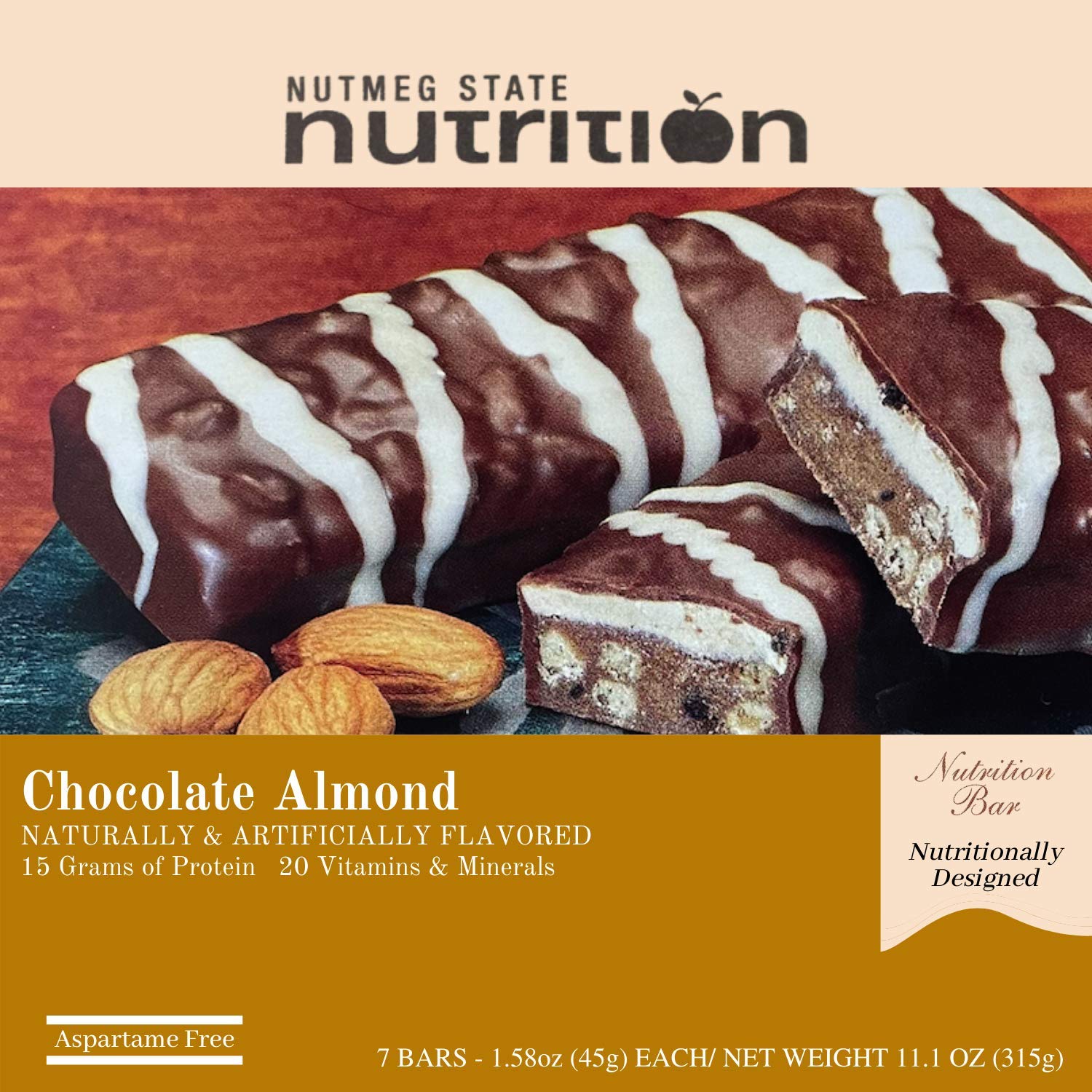 High Protein Chocolate Almond Snack Bar - 7ct, Kosher & Fiber-Rich for Fitness & On-the-Go