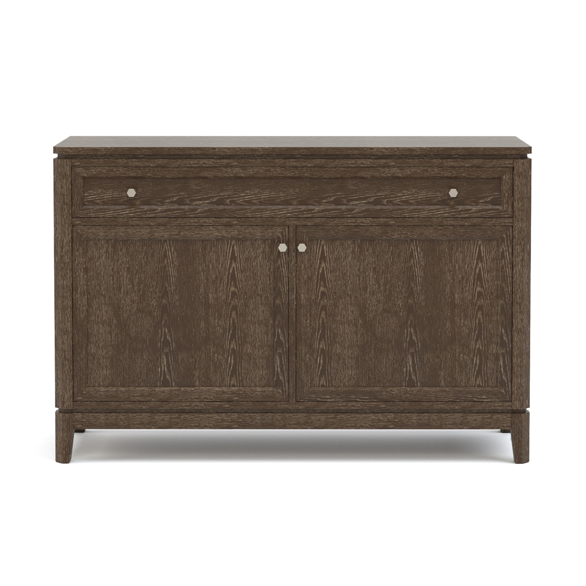 Maidstone Two Door Console Table - Modern Entryway Furniture for Hallway, Living Room & Foyer - Solid Wood Storage Cabinet with Drawers & Shelves