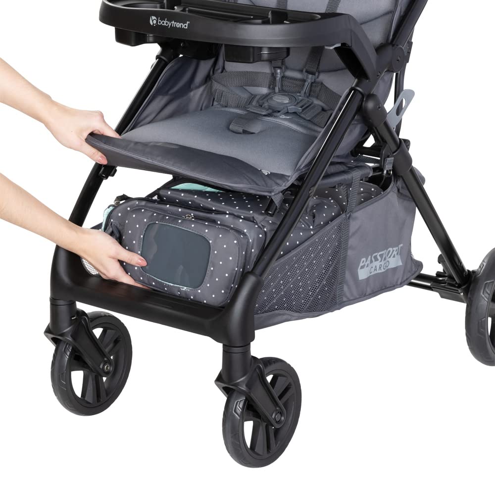Baby Trend Passport® Cargo Stroller Travel System with EZ-Lift™ PLUS Infant Car Seat - Lightweight Compact Stroller for Travel & Everyday Use, Grey Bamboo | Perfect for Airports, Shopping & Family Outings