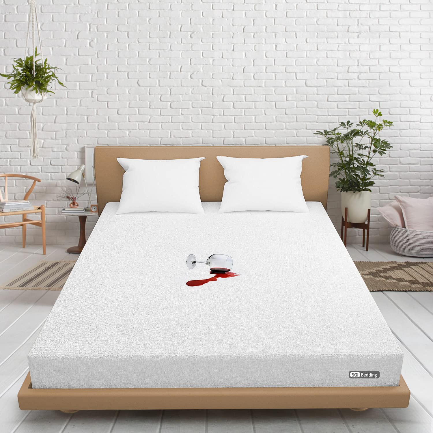 **SGI Waterproof & Breathable RV Bunk Mattress Protector 36x75 Inches - Super Soft Terry Cotton Cover for RV Bunks, Truck Sleepers & Camping Cots - Fits Up to 15