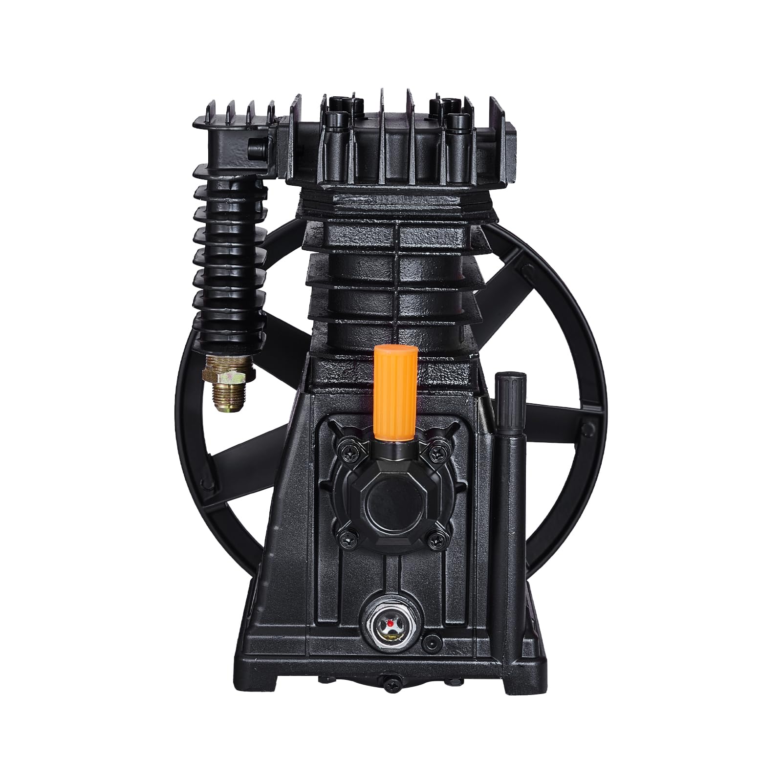 VEVOR 3HP 5.8CFM @ 90PSI Twin Cylinder Oil Lubricated Air Compressor Pump Head - Single-Stage Aluminum Replacement with 116PSI Max Pressure - Ideal for Workshop, Garage, and Industrial Air Tools