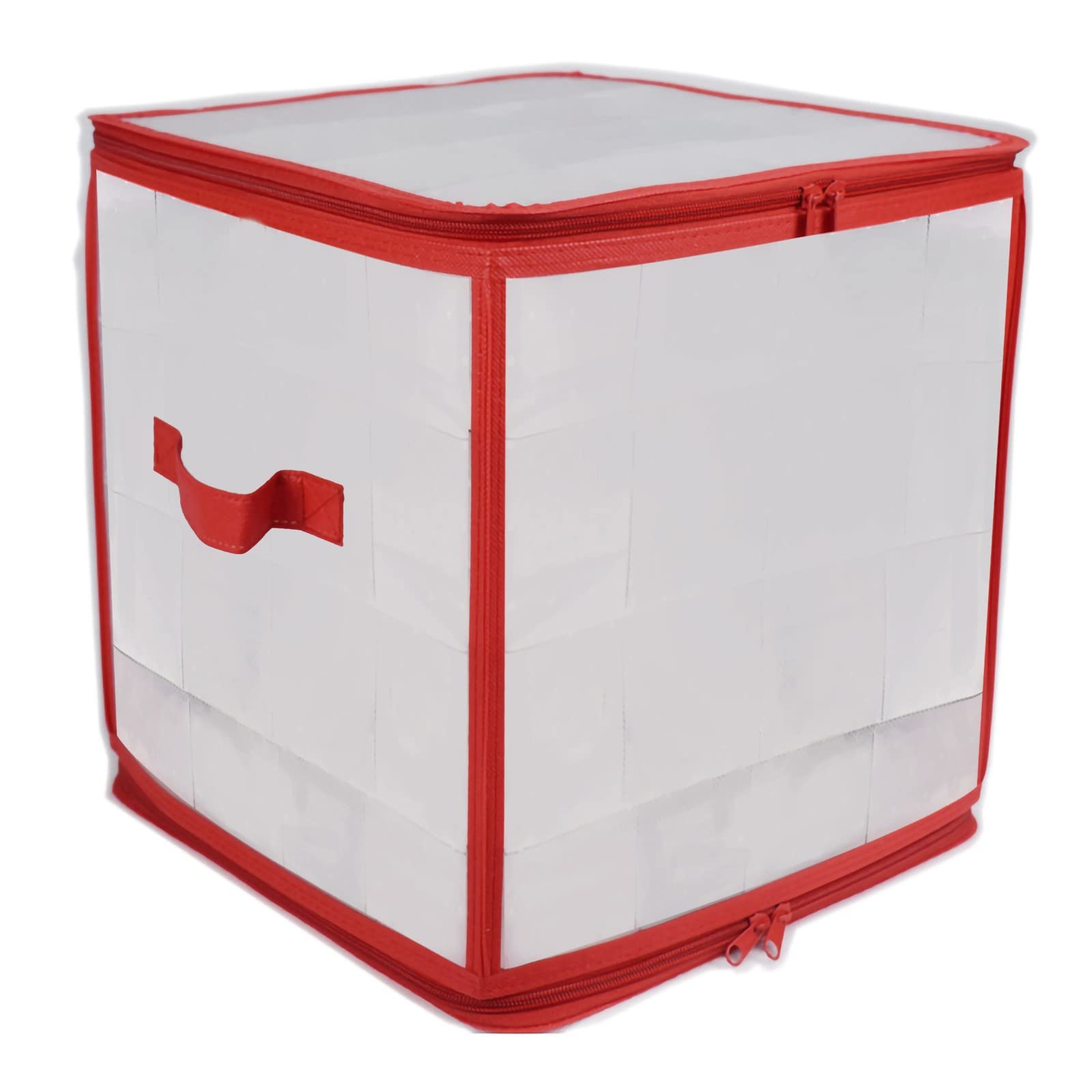 64-Piece Christmas Ornament Storage Box with Handle - Durable Bauble Organizer for Holiday Decorations - Perfect for Xmas Tree Balls, Glass Baubles & Festive Decor Storage
