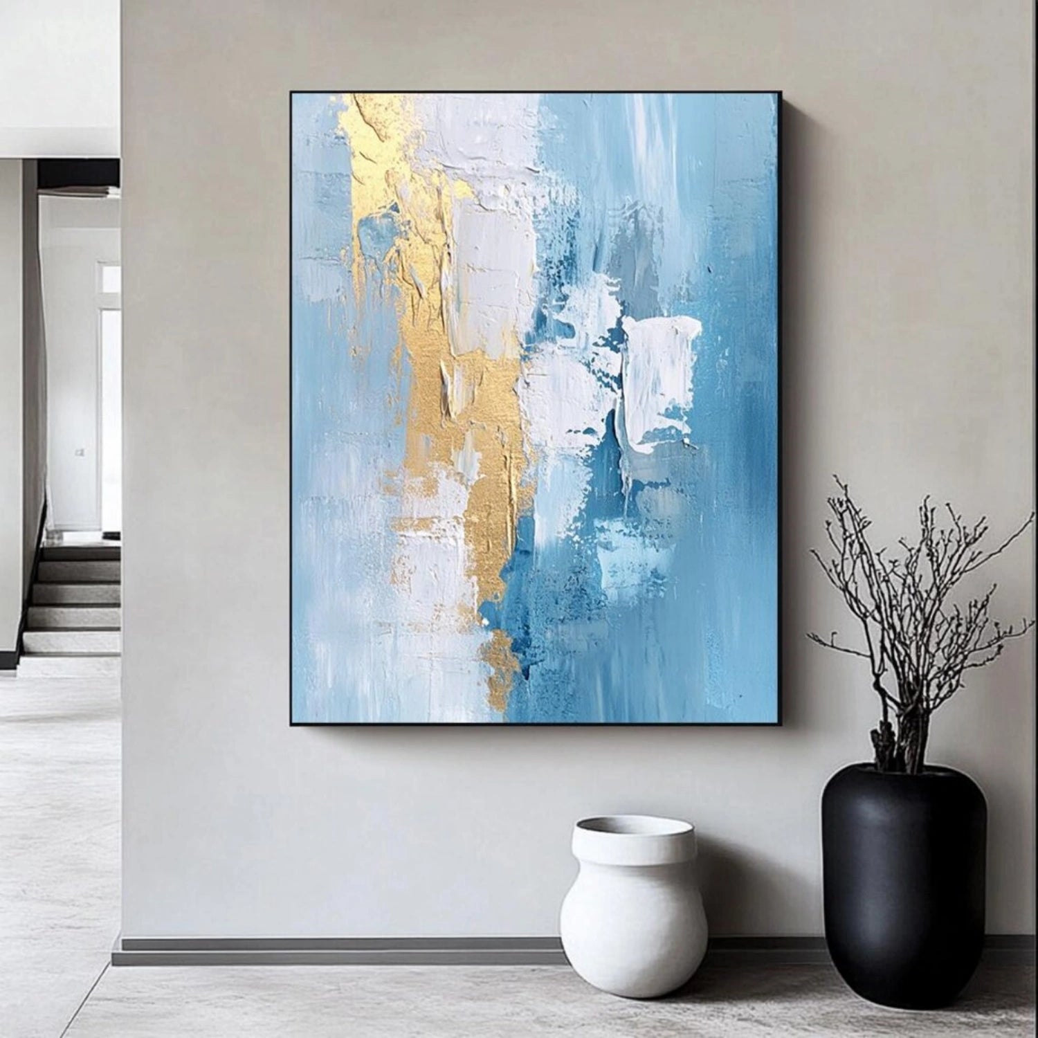 Abstract Painting #AB 458 - Modern Canvas Wall Art for Living Room, Bedroom & Office Decor | Handmade Contemporary Artwork