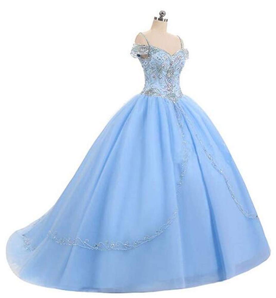 Elegant Red Off-Shoulder Beaded Sweet 16 Quinceañera Dress with Cap Sleeves - Long Prom Ball Gown for Women | Perfect for Birthday Parties, Homecoming, and Formal Dances