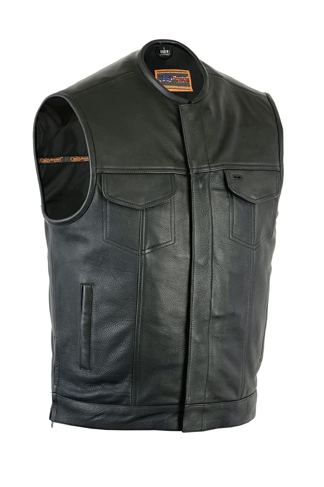 Premium Cowhide Motorcycle Leather Vest for Men - Stylish Biker Jacket with Armory Pockets & Unique Design | Perfect for Riding, Motorcycle Clubs & Casual Outfits