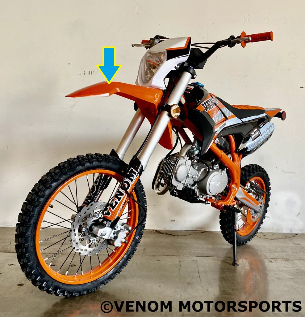 Venom Thunder 125cc Dirt Bike Front Fender (304015022001) - Replacement Motorcycle Part for Off-Road Racing & Trail Riding